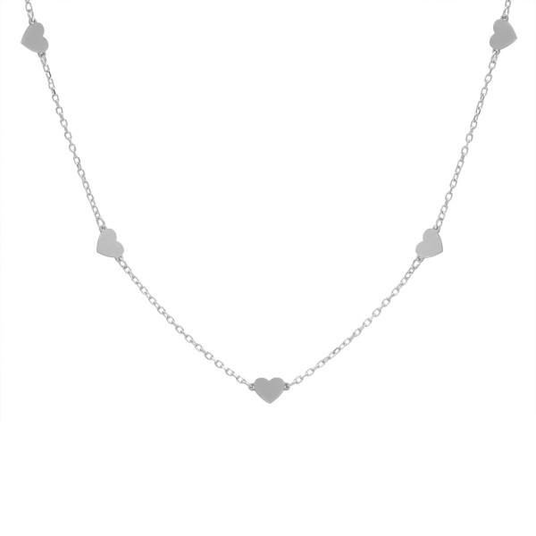 Eulenschnitt - Kette mit Herzen "Lisa" - silber