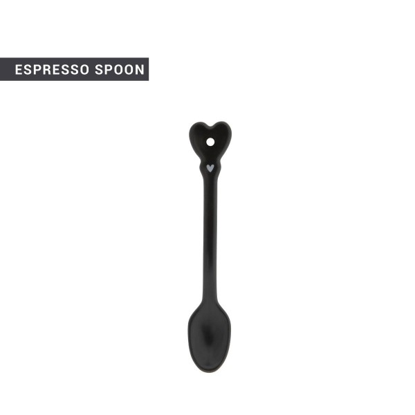 Bastion Collections - Espresso Löffel "Heart" schwarz-matt