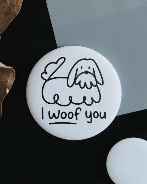 Heldenglück - Magnet klein "I woof you"