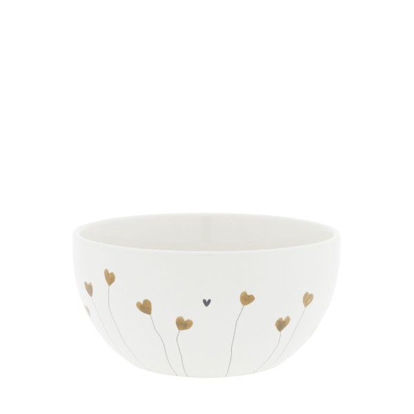 Bastion Collections - Schale "Hearts in Bloom" - weiß/gold/schwarz - Ø 14,5 cm