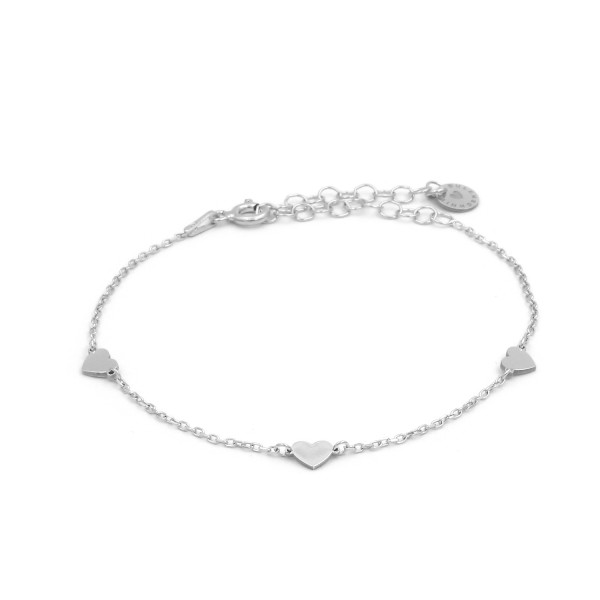 Eulenschnitt - Armkette mit Herzen "Lisa" - silber
