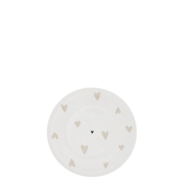 Bastion Collections - Unterteller klein "Hearts natural" - weiß/beige