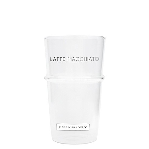 Bastion Collections - Latte Macchiato Glas "LATTE MACCHIATO - Made with love"