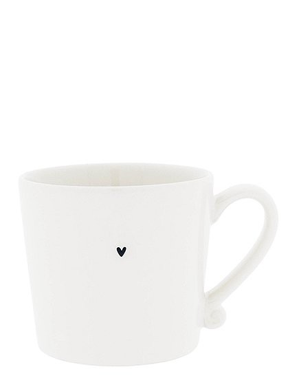 Bastion Collections - Tasse "schwarzes Herz" - weiß/schwarz