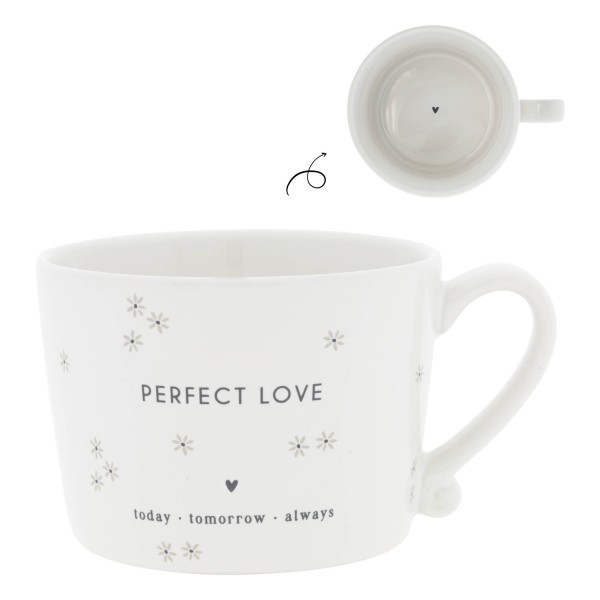 Bastion Collections - Tasse "PERFECT LOVE" - weiß/schwarz