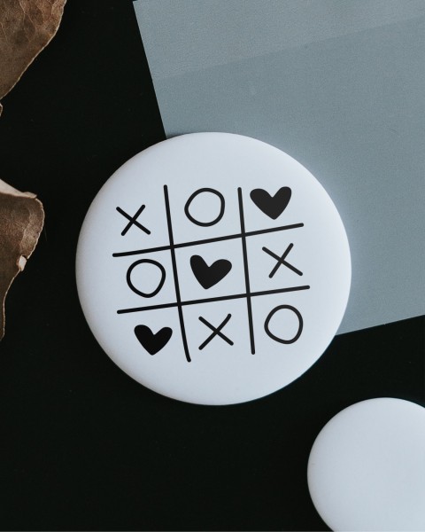 Heldenglück - Magnet klein "Tic Tac Toe"