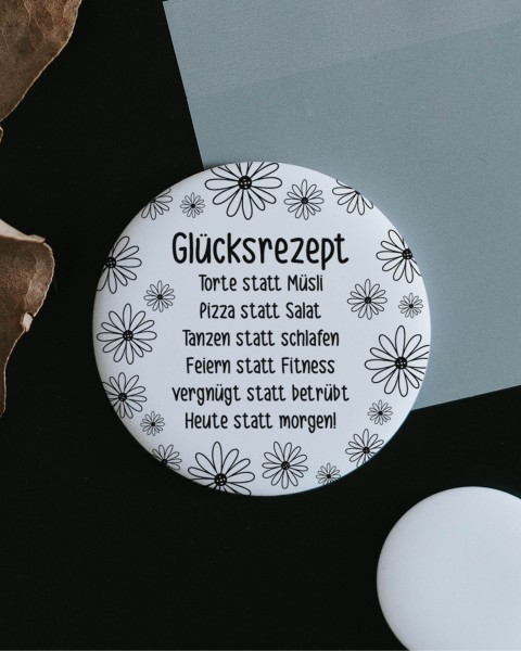 Heldenglück - Magnet groß "Glücksrezept"