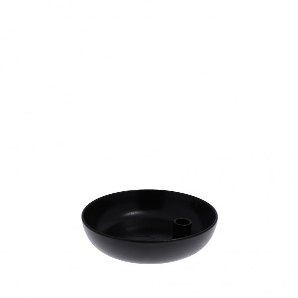 STOREFACTORY - Kerzenhalter "Lidatorp" schwarz glänzend - 16 cm