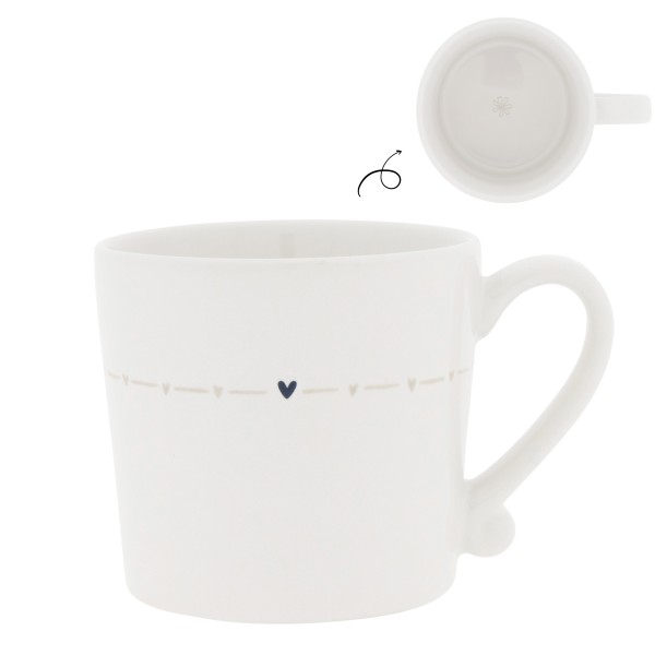 Bastion Collections - Tasse "Heart Line" - weiß/beige