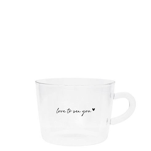 Bastion Collections - Teeglas "love to see you" schwarz
