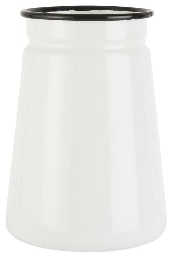 IB Laursen - Vase - Emaille - weiß/schwarz