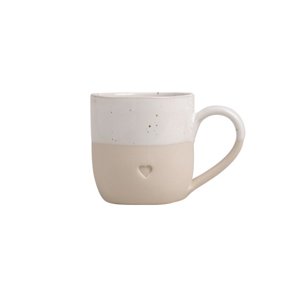 Eulenschnitt - Steingut Capuccino-Tasse - klein "Herz"