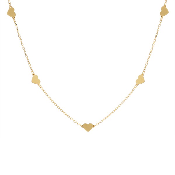 Eulenschnitt - Kette mit Herzen "Lisa" - gold