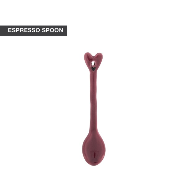Bastion Collections - Espresso Löffel "Heart" - weinrot